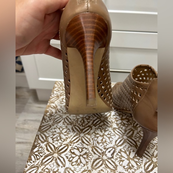 Tahari Chris Leather Shooties - Open Toed Booties - Heels - Picture 6 of 9